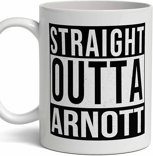 Miniatura 1 de Arnott Last Name Gift. Personalized, Custom Straight Outta Surname Sign Coffee Mug. 11 Ounces.