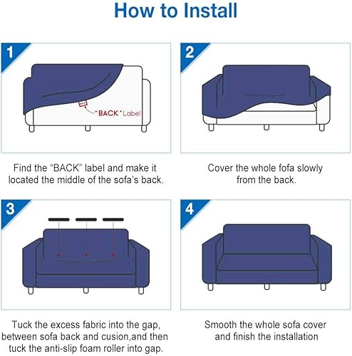 Miniatura 6 de Fundas elásticas para sofá de 2 cojines, funda de sofá de color sólido para sala de estar, para perros, niños y mascotas, funda de sofá modular en