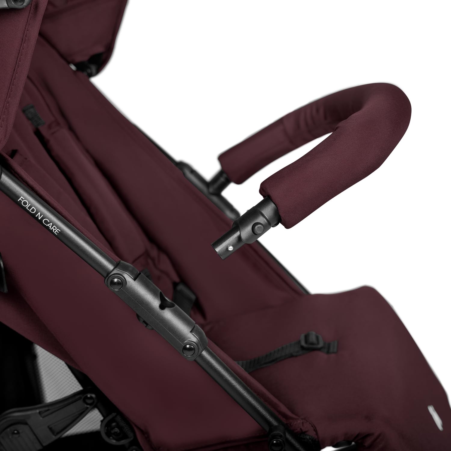 hauck Fold N Care, Blackberry - Passeggino a Ombrello per Bambini da 6 Mesi fino a 22 kg, Pieghevole e Leggero (7,6 kg), Schienale Reclinabile, Cappottina UPF 50+, Cesto XL, Ruote EVA Piroettanti