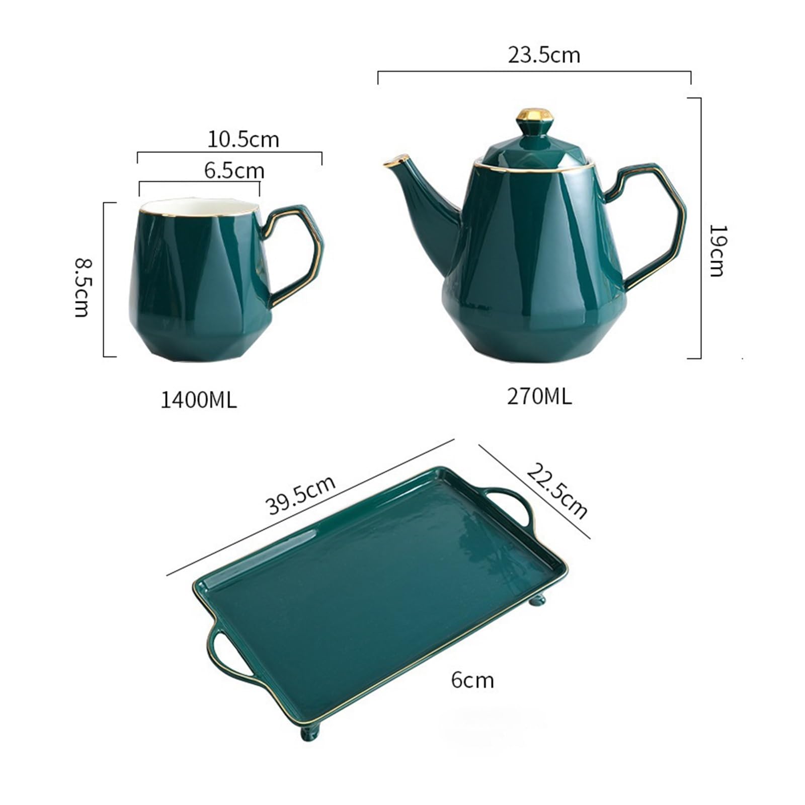 CLoxks Pichets à thé glacé Tasse à Eau Domestique en céramique Froide Simple Nordique avec Ensemble de Tasses à thé l'après-midi Pichets