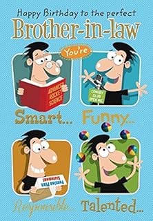 Humorous Brother-in-Law Birthday Card ~ Medium Size Card 9"x6"