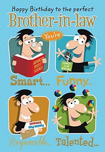 Humorous Brother-in-Law Birthday Card ~ Medium Size Card 9"x6"