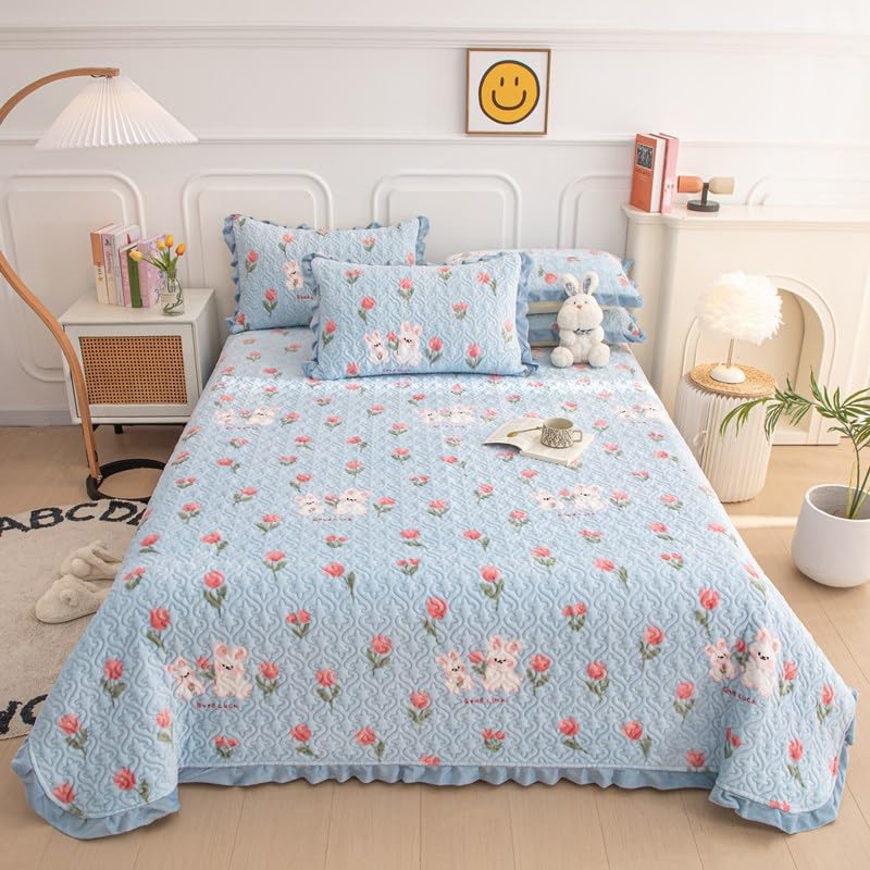 Generisch Tagesdecke 90x200 cm Stepp Bettüberwurf Cartoon Geometrie Blumen Tier Muster Blech Kinder gesteppt Baumwollfüllung Bettdecke Stepp Decke...