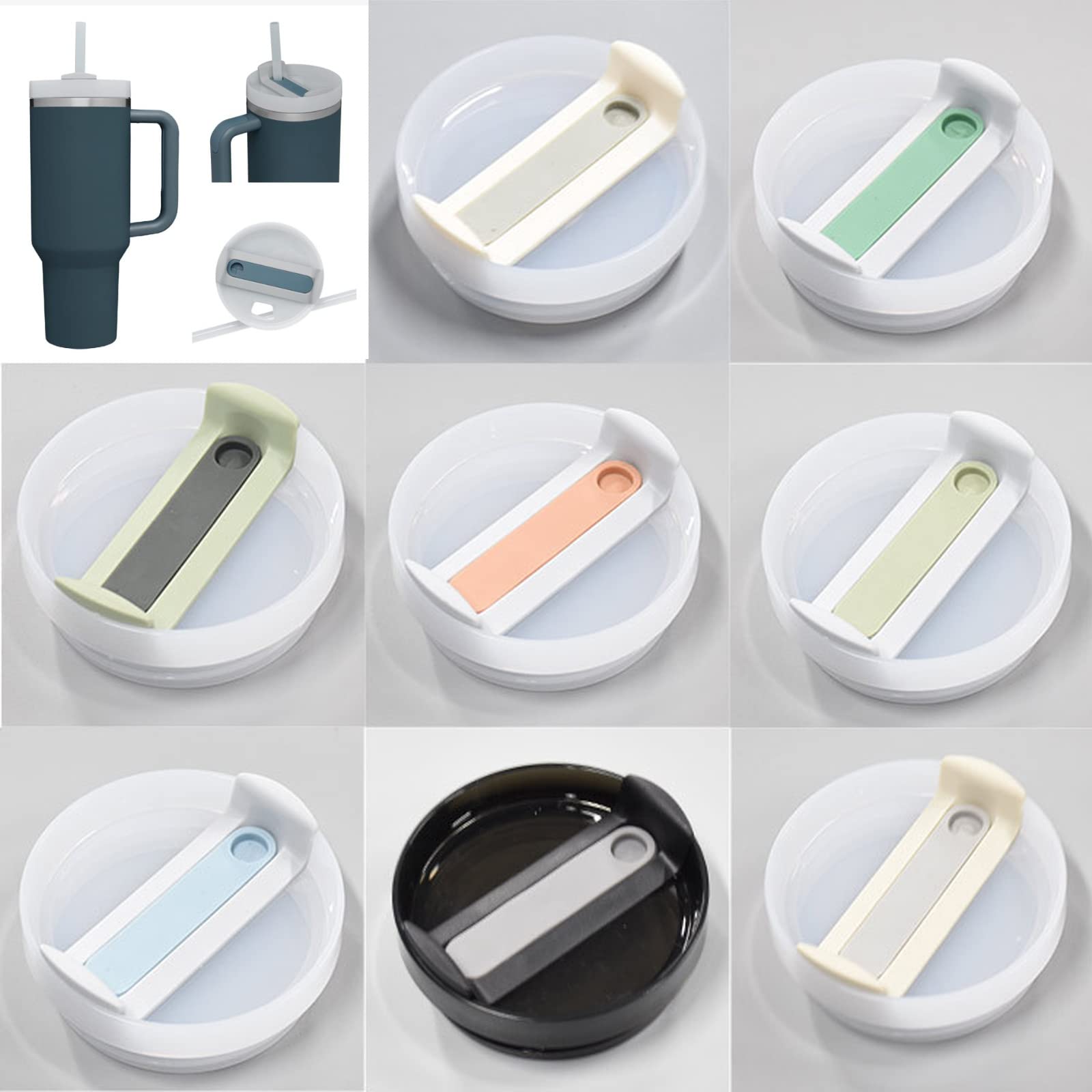 Tasse de voyage isotherme en acier inoxydable, 1200 ml – Tasse à café scellée sous vide avec poignée et paille – Gobelet réutilisable à double paroi pour boissons chaudes et froides