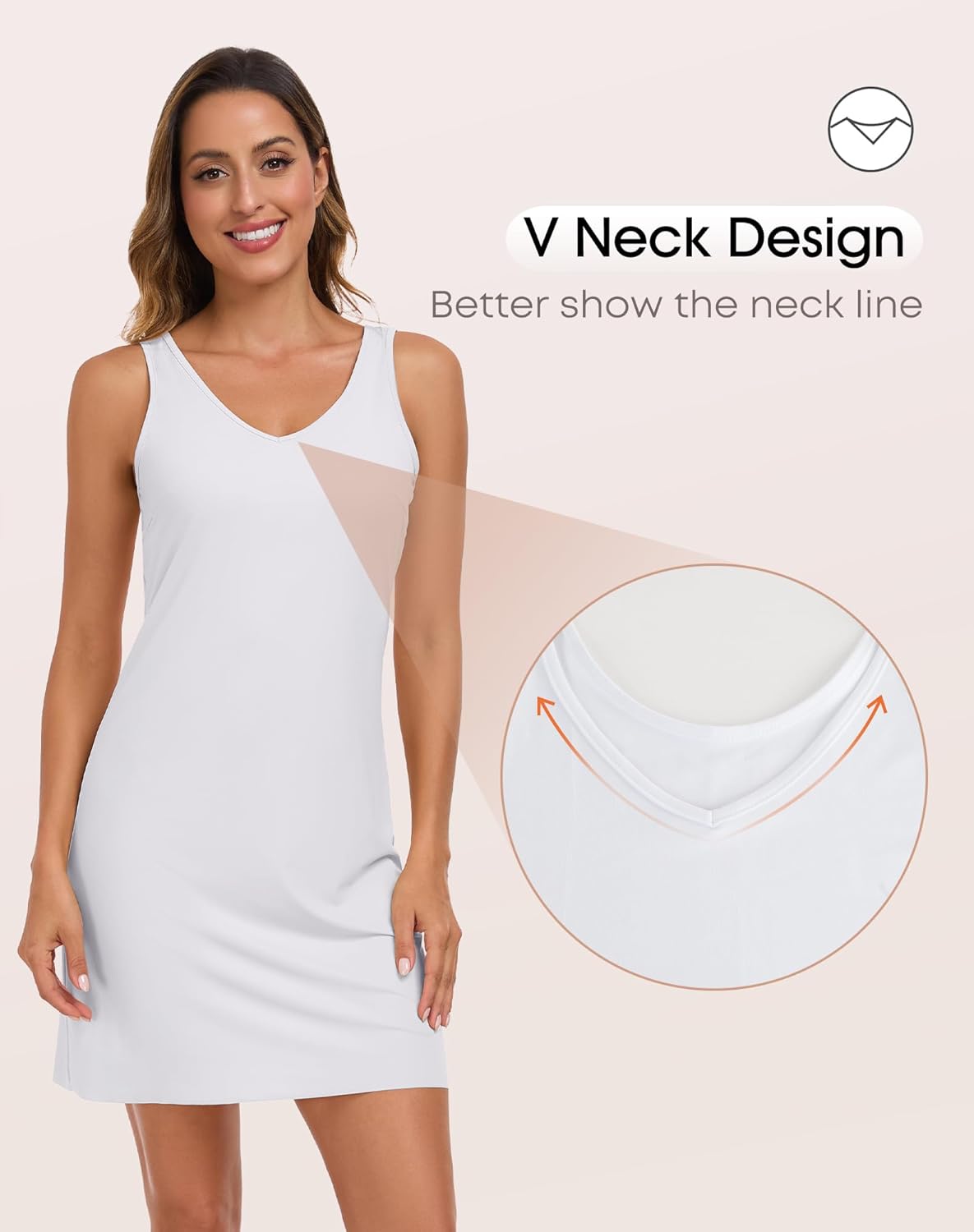 Full Slip for Women Under Dress Tank Top Slip Dress Seamless Hem Underdress - Image 3