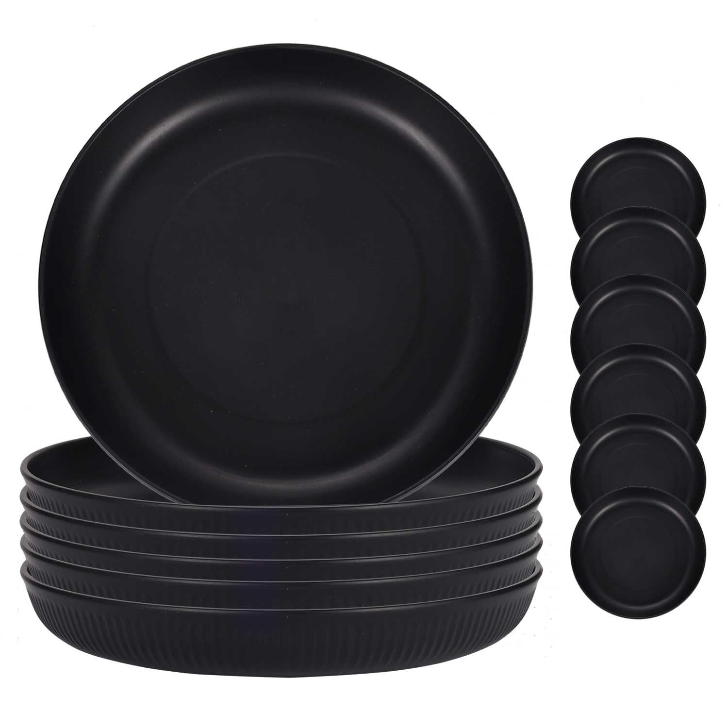 Sagiterra Camping Teller, Unbreakable Deep Picnic Plate Set 8 Dinner Plate Set, Microwave and Dishwasher Safe Camping Plates for Salad, Pasta, Party, Home