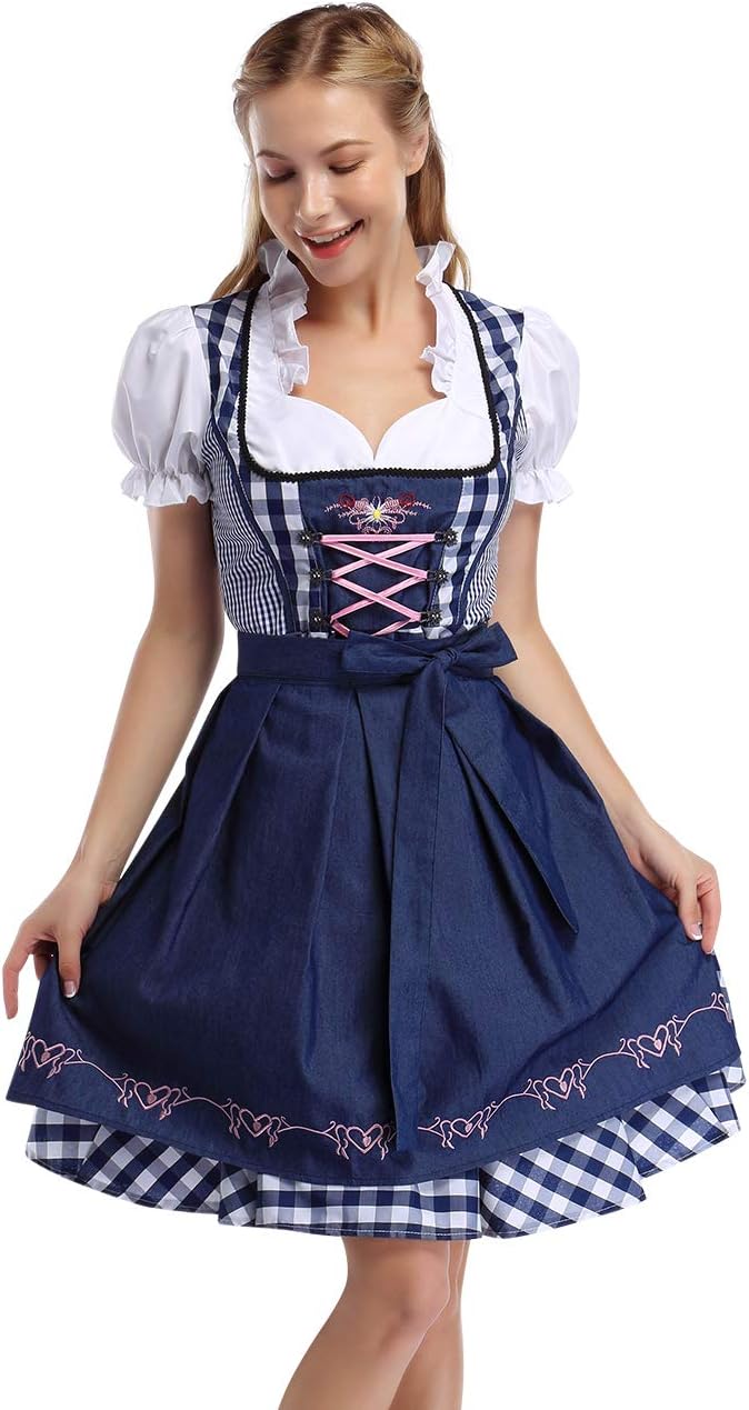 GloryStar Women's German Dirndl Beer Dress 3 Pieces Costumes for Bavarian Oktoberfest Carnival Festival - Image 5