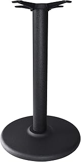 Round Restaurant Table Base - 18 Inch Cast Iron Base with 3 x 25 Inch High Metal Column for Indoor Outdoor Restaurant