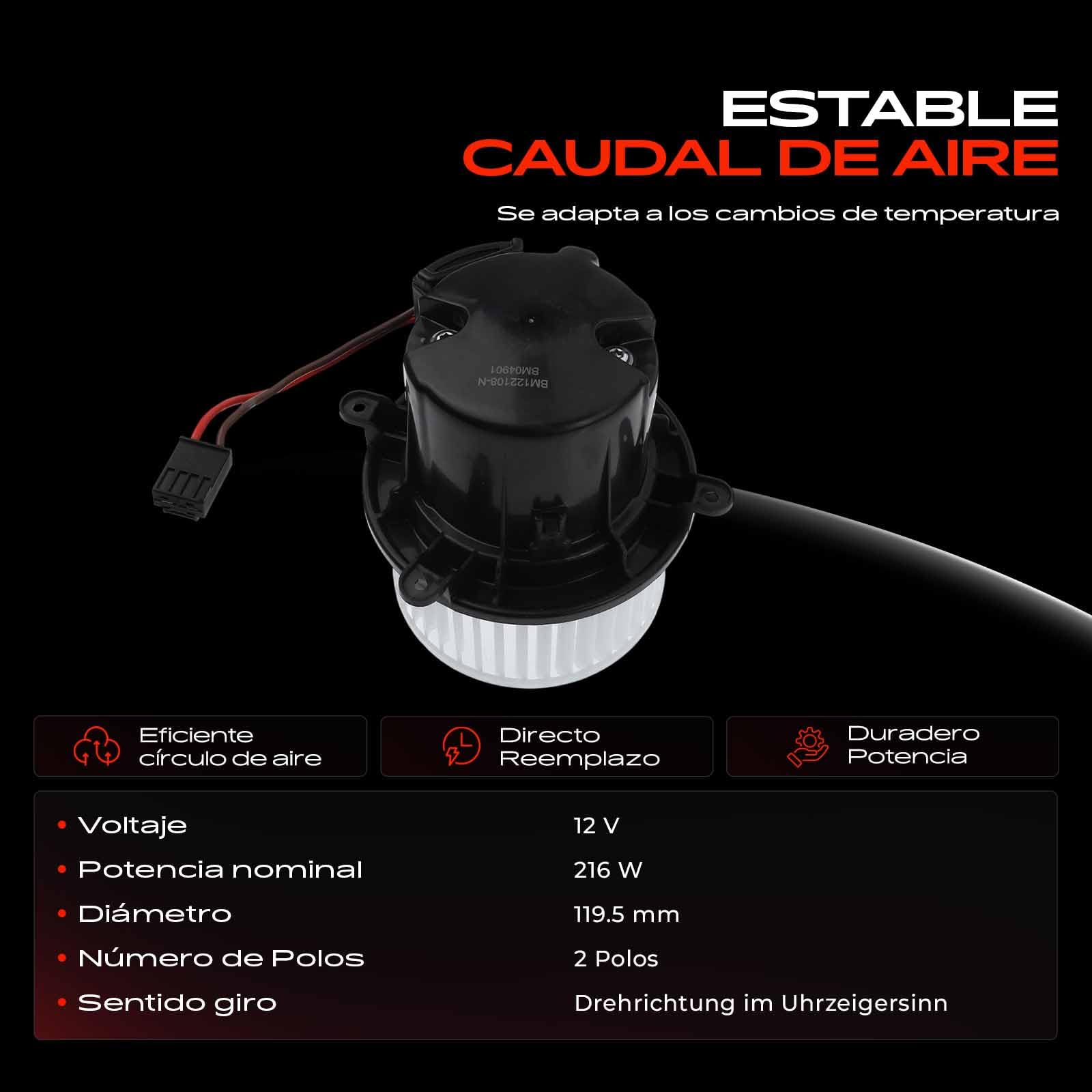 Frankberg Motor del ventilador del calefactor Compatible con Clase V W447 Vito Tourer W447 Marco Polo Camper W447 Vito Mixto (Double Cabin) W447 Sprinter 3-T Furgoneta B910 Replace# A0008304901