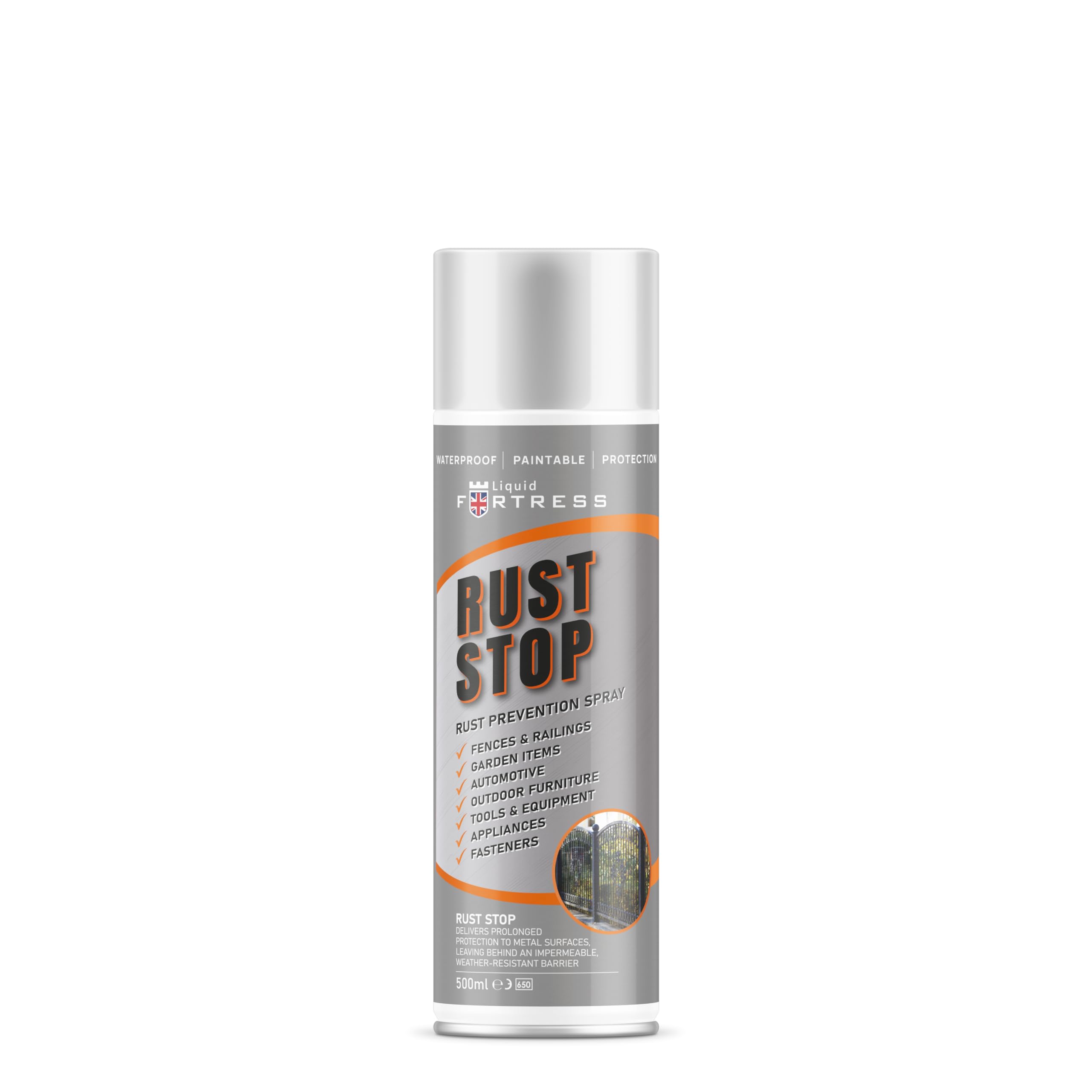 Liquid Fortress - Rust Stop/Shield Aerosol Clear Lacquer | Protects Against Rust & Corrosion | Ideal for Cars, Motorcycles, Ornaments, Bare Metal & Paintwork | 400ml