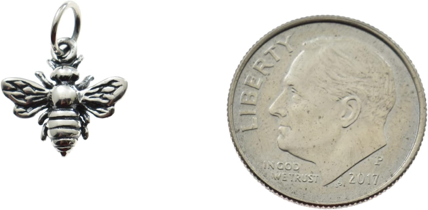 MOM & THREE DAUGHTERS Bee Charm Necklace. 925 Sterling Silver | 16" Chain | For Beekeeper | Bee Lover | Honeybee | - Image 5