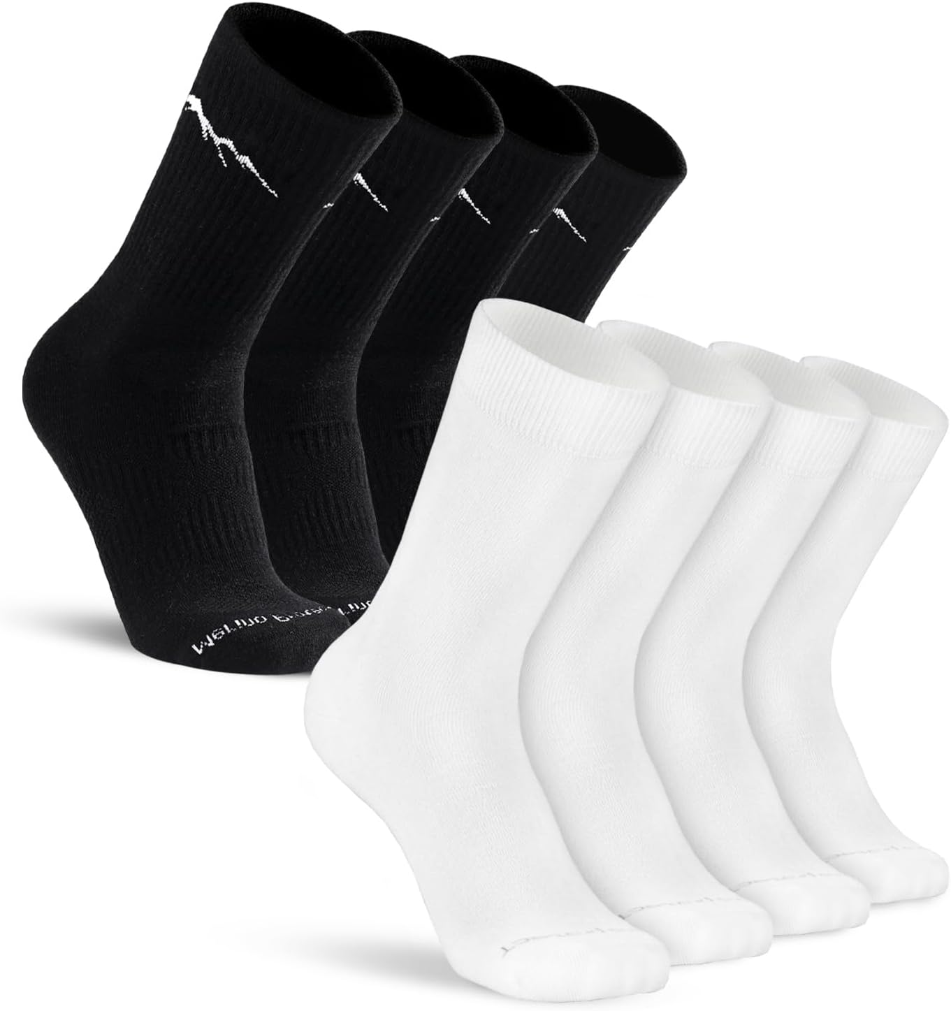 Merino Protect Merino Wool Socks for Men Winter Hiking Socks& Thin Mid Calf Socks 8Pack