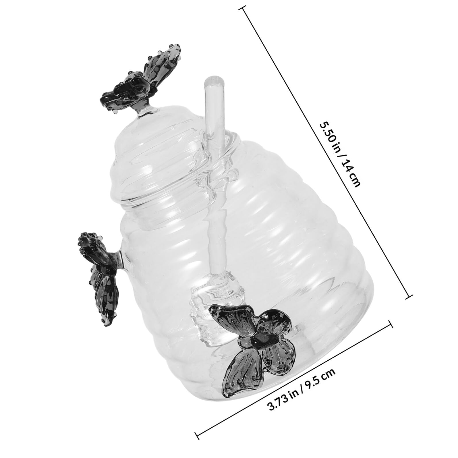 Kreativer Honigtopf aus Glas mit Deckel und Honiglöffel Transparentes Schmetterlingsglas 500 Ml für Küche Dekorativer Honigspender mit Rührstab Wiederverwendbar