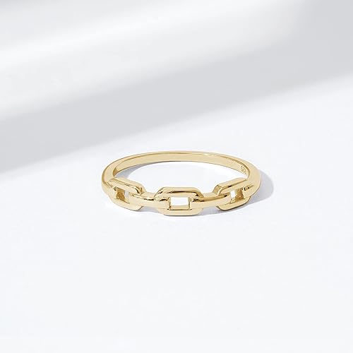 Miniatura 4 de Tienda Essentials Anillo de plata de ley chapada en cadena