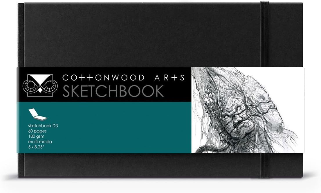 Cottonwood Designer CDD3 5 Inches x 8.25 Inches Black Sketchbook