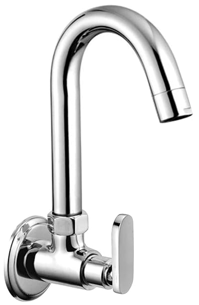 DRIZZLE Solo Sink Cock Brass | Kitchen Sink Tap with Foam Flow | Quarter Turn | 360 Degree Swivel Spout