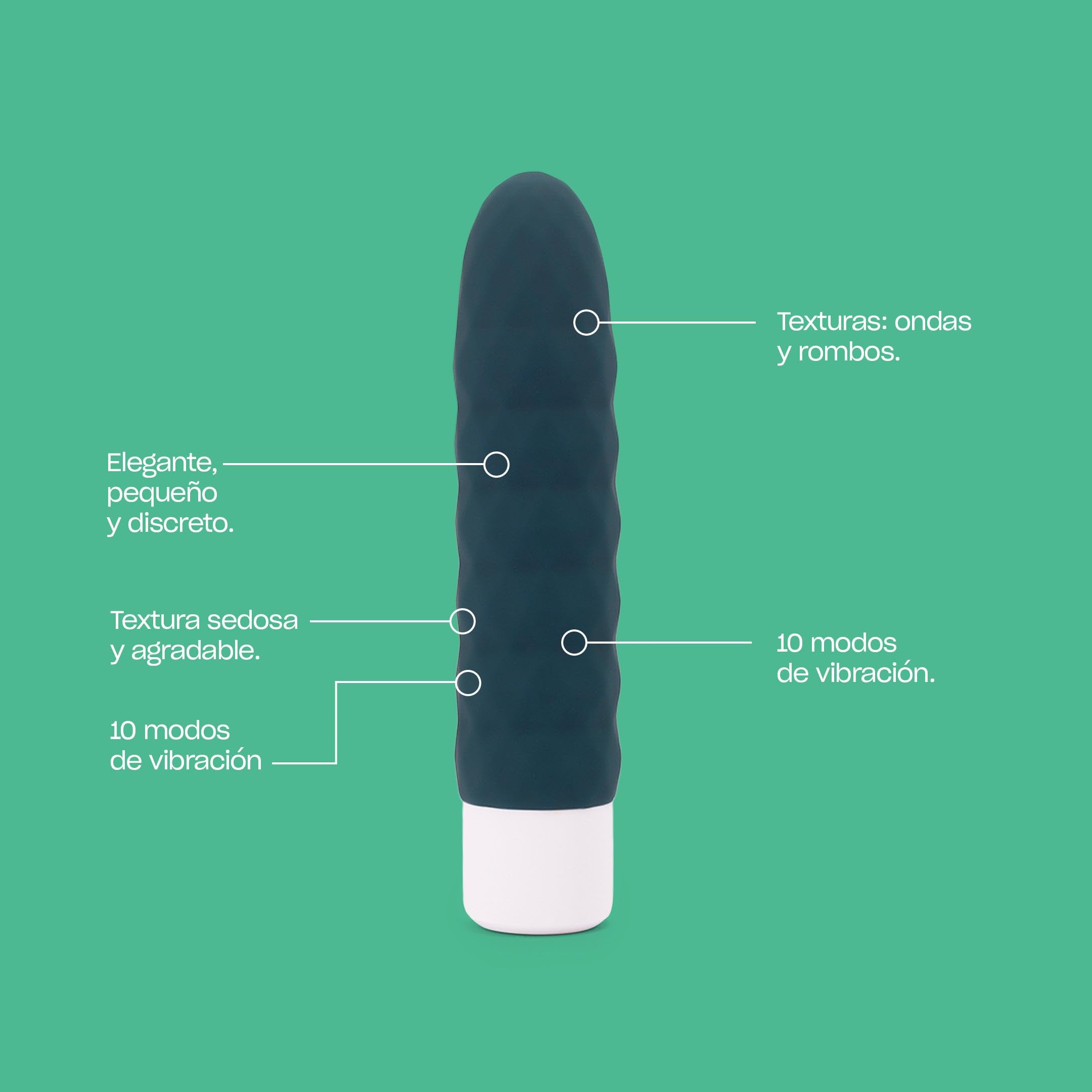 Platanomelón - Vibrador Vaginal Elegante y Discreto con 10 Modos de Vibración, Juguete Erótico Recargable - Pipo Verde