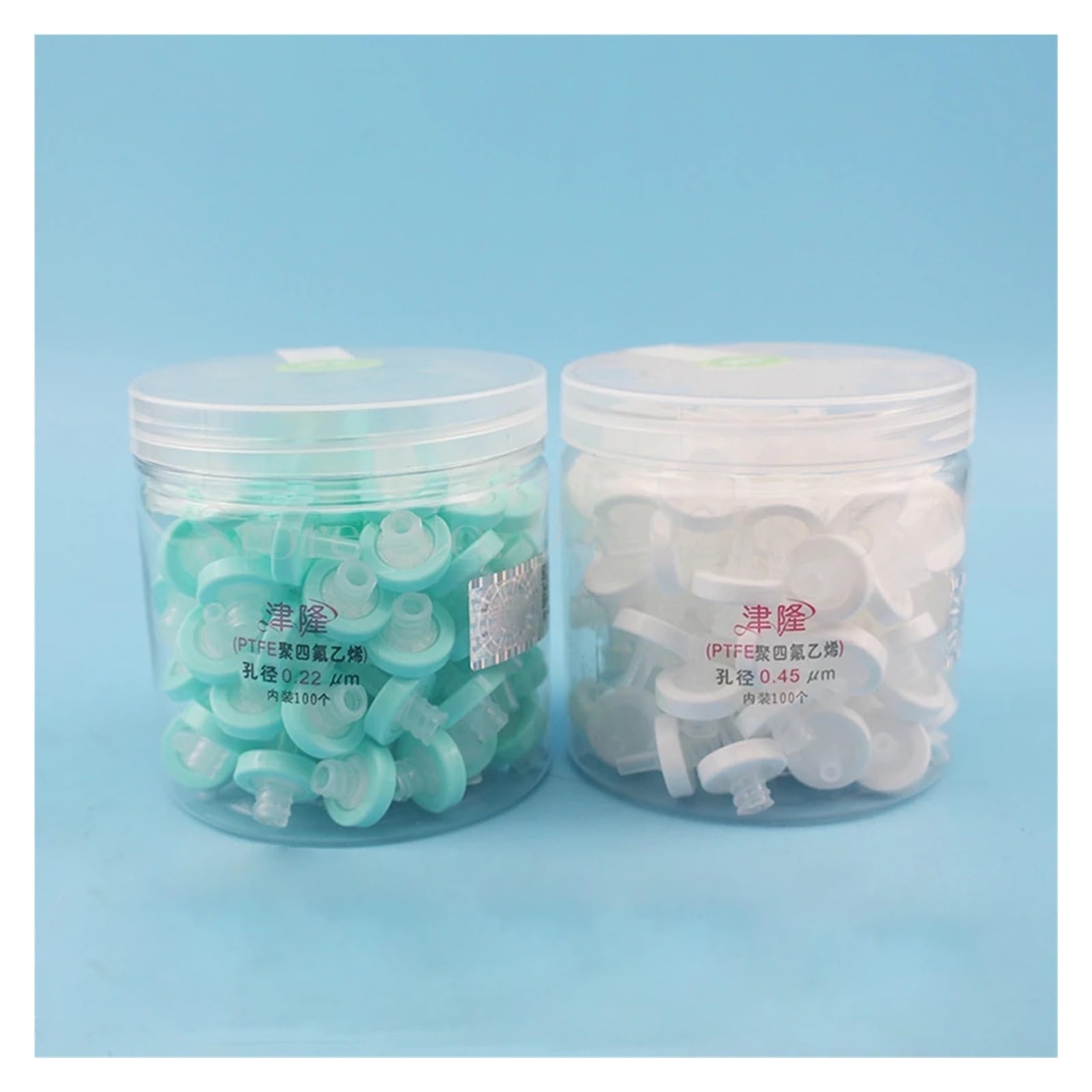 100 Stück/Box Einweg-Nadelfilter 13 mm/25 mm MCE/Nylon/PTFE, 0,22/0,45 µm Millipore-Membran-Spritzenfilter Laborausrüstung(25mm 0.45um PTFE)