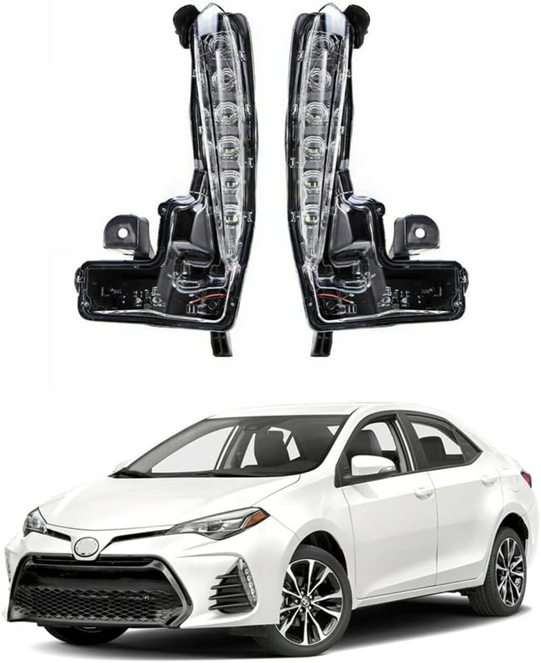 Pair of Fog Light Front Driving Fog Lamp Daytime Running Light Compatible for Toyota Corolla SE XSE 2017 2018 2019 Replaces TO2562103 TO2563103 8144002030 8143002030