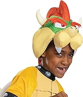 Vista 3 de Disfraz de Bowser con capucha, disfraz oficial de personaje de Super Mario para niños