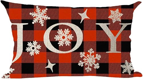 Ramirar Funda de almohada lumbar decorativa con texto en inglés «Happy New Year» con diseño de copos de nieve, estrellas y estrellas alegre, color