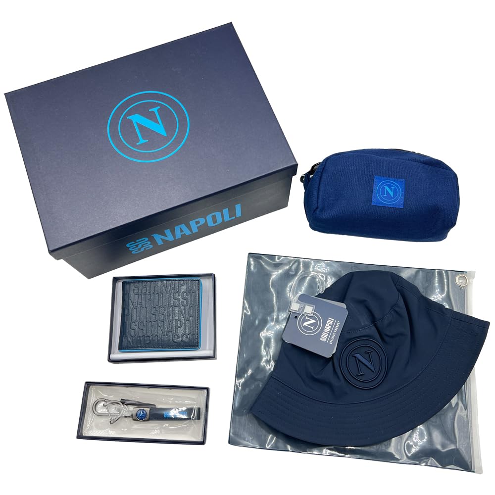 Set 4 prodotti in Box, Cappello, Portafoglio, portachiavi e Pochette Prodotto Ufficiale