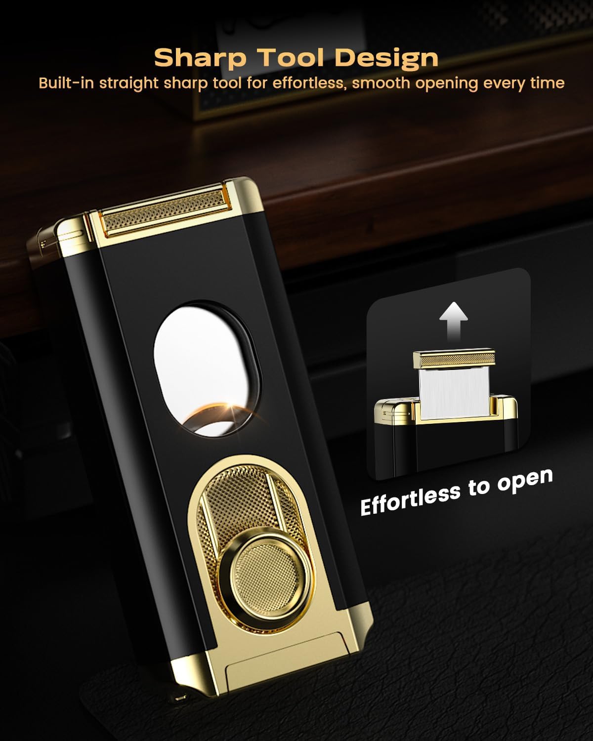 All-in-one Torch Lighter with Straight Sharp Tool, Built-in Punch, Holder, Draw Enhancer Tool, Triple Jet Flame Windproof Lighters, Refillable Lighters with Multifunctional Accessories, Gifts for Men