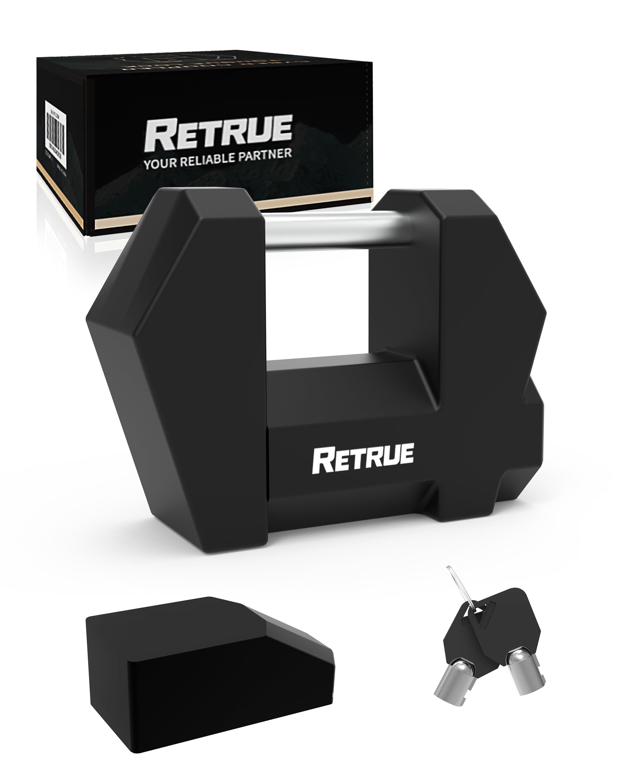 Photo 1 of RETRUE Cyber Lock™ Heavy Duty Trailer Coupler Lock, Upgraded Trailer Lock with Extra Wide 1.2" Span & 1/4" Diameter, Anti-Theft Tongue Locks for RVs, Boats,Trucks –Tow Hitch Security Accessory-Black