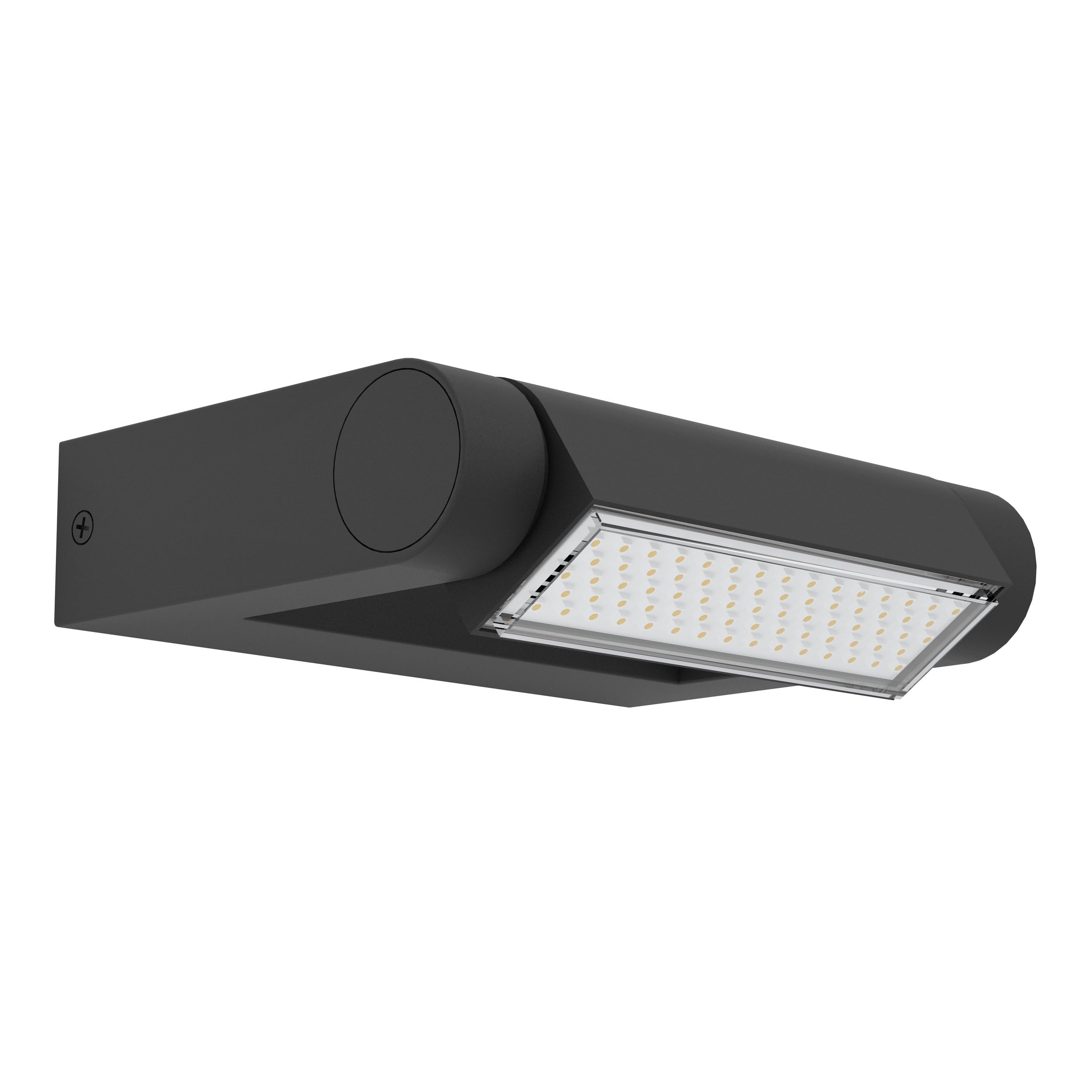 Eglo LED Lampada da Parete Esterna Brianza, 1 fiamma, lampada a parete in | alluminio pressofuso nero, LED esterno luce calda, orientabile, IP44