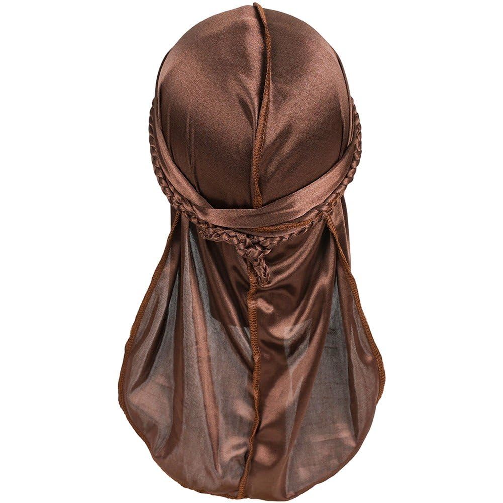Casiler Breathable Satin Silk Durag, Long Tail Pirate Turban Unisex Bandana Daily Casual Hair Wrap Head Accessory