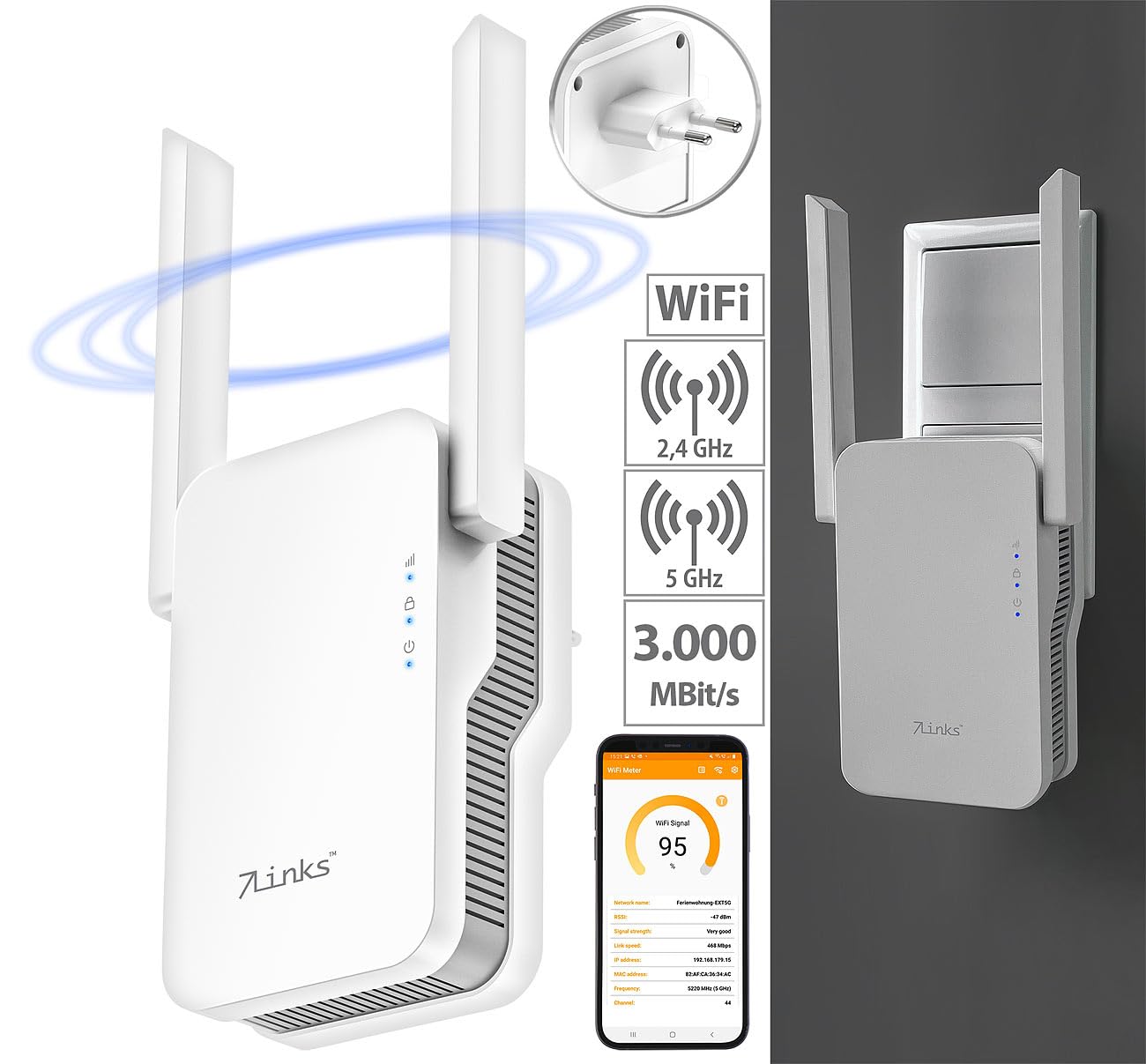 Répéteur wifi 6 Dual Band Mesh 3000 Mb/s WLR-3000.ax [7Links]