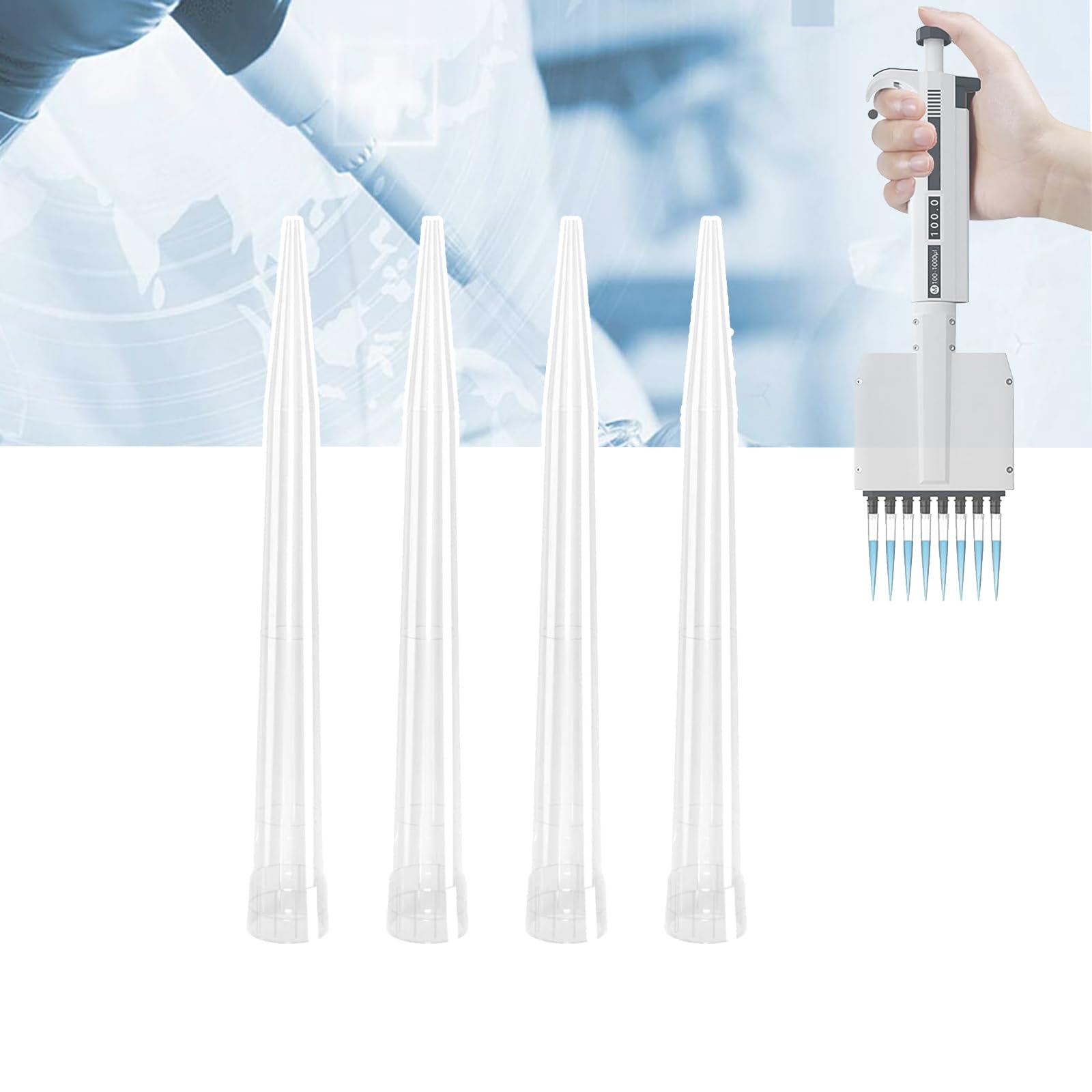 Puntas De Pipeta (universales/10 Ul-10 Ml), Puntas De Pipeta para Líquidos De Laboratorio (100-1000 Piezas), Transparencia (fácil De Observar/Usar), Fácil De Montar/Desmontar,10ml(100pcs)