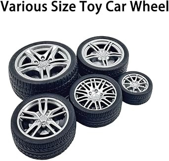 8個 トイカーホイール ラジコンカー ゴムタイヤホイール メタルシャフトアクスル付き RCカー トラック DIYモデルトイビルディングプロジェクト用 3x40mm