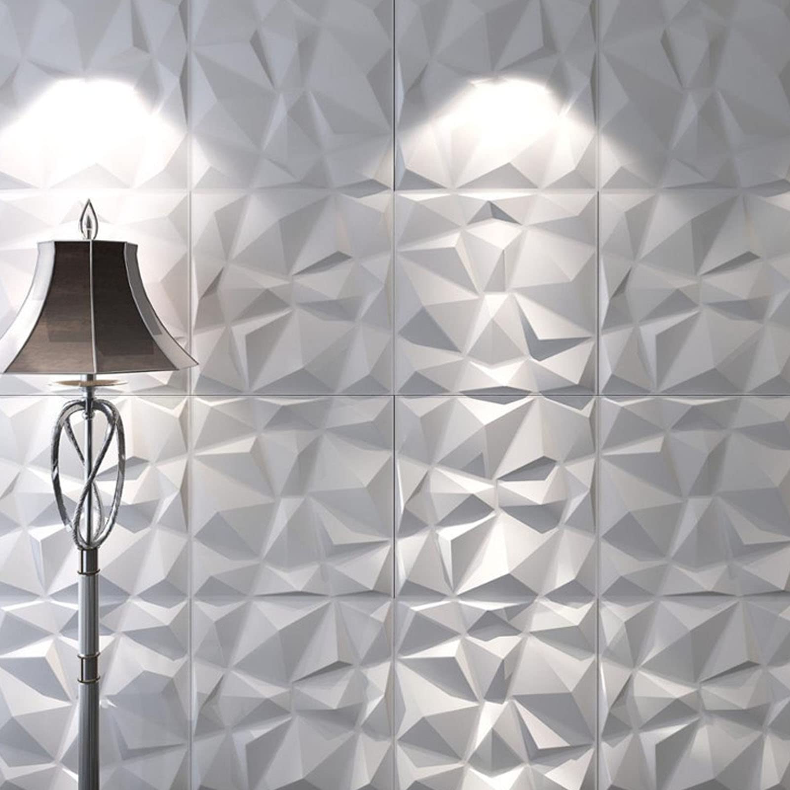 12 Pannelli di Parete 3D in PVC I Pannelli Strutturati Decorativi Interni a 19,7 Pollici Sono Ecologici E Facili da Pulire.