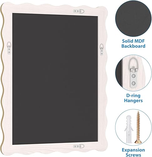 Miniatura 6 de Espejo ondulado dorado con marco de madera, espejo rectangular pequeño bohemio de 18 x 24 pulgadas para decoración de pared de guardería, tocador de