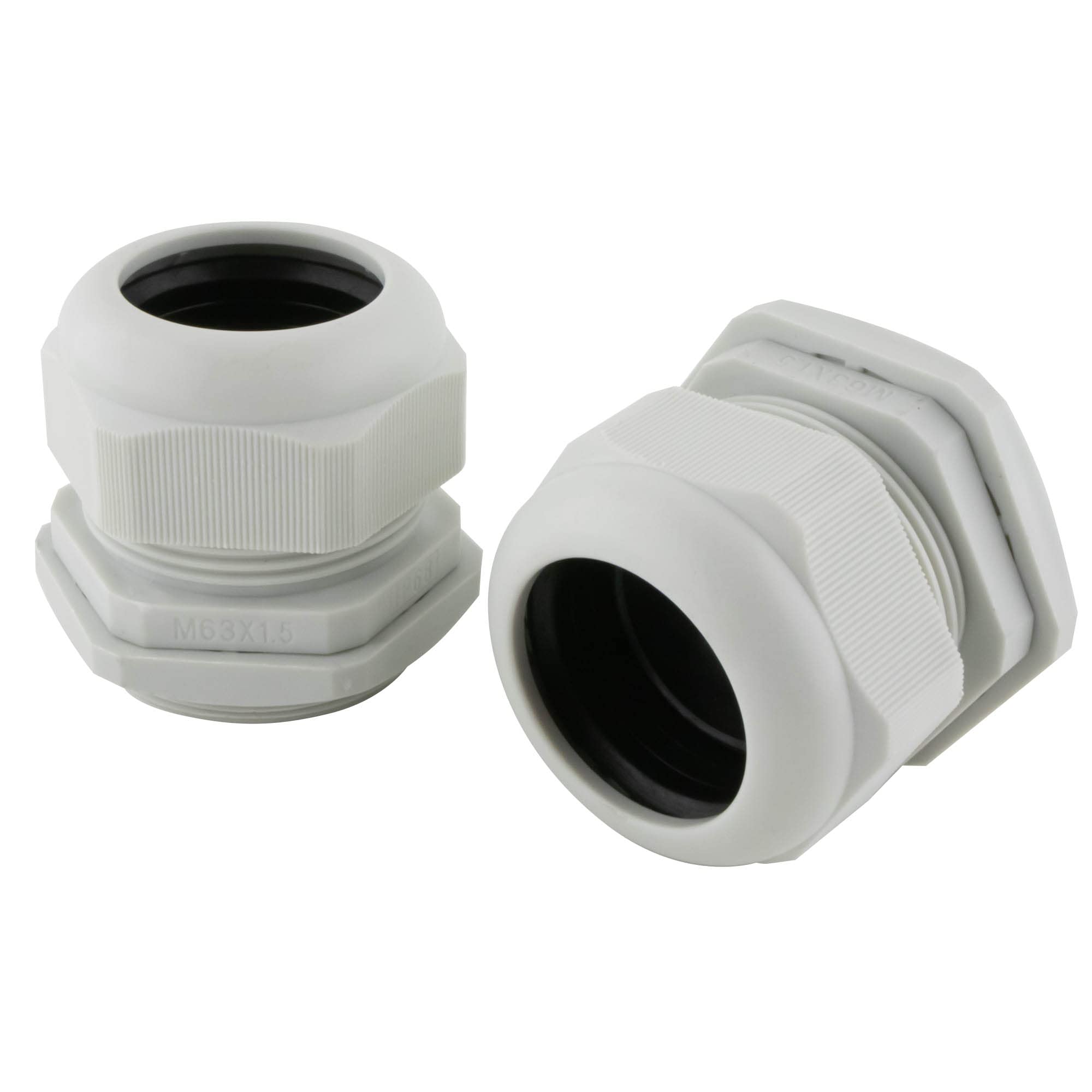 SeKi 10 x Cable Glands M63 37-44 mm, Waterproof IP67 Metric Cable Gland, Grey (RAL7035), Also Suitable for PG48