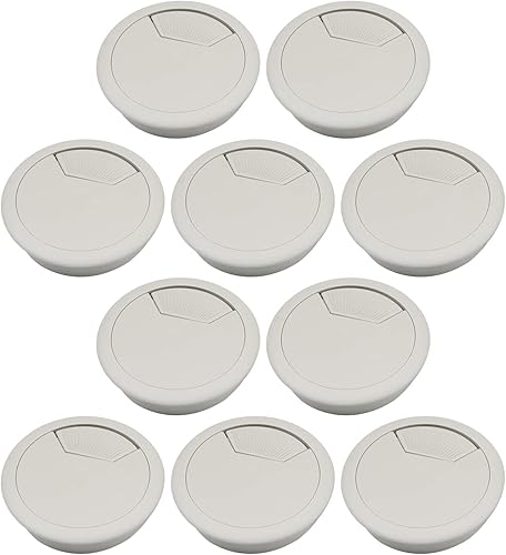 Miniatura 18 de MroMax Ojales de escritorio de plástico de 2.36 pulgadas (2.362 in), cubierta para cables de escritorio, organizador de cables para el hogar,