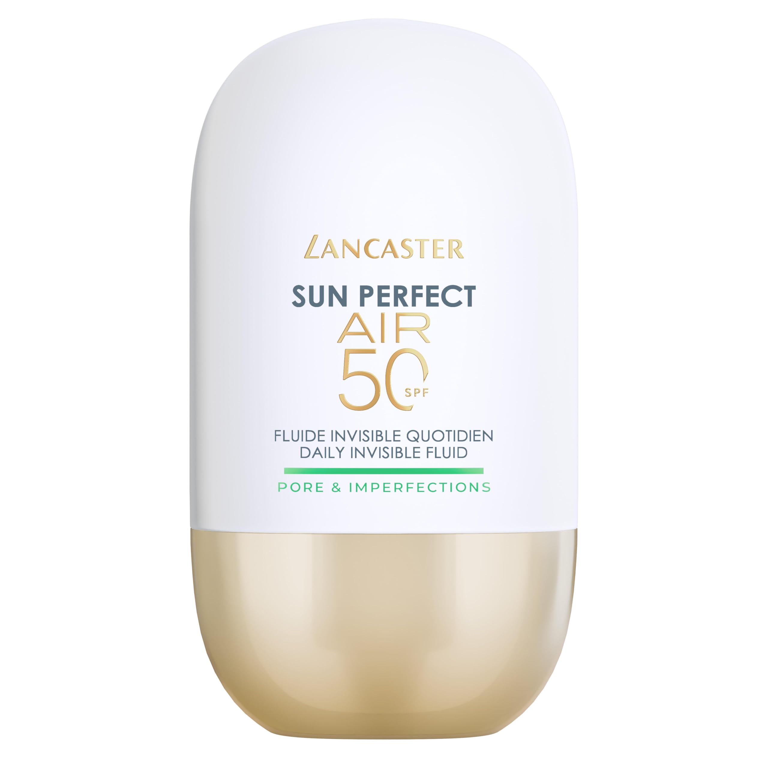Lancaster Sun Perfect Air Daily Invisible Fluid SPF50 Pore Perfection, Ultra Light Wear SPF Designed For Combination to Oily, Acne Prone Skin, Breathable and Weighless Formula, 40ml