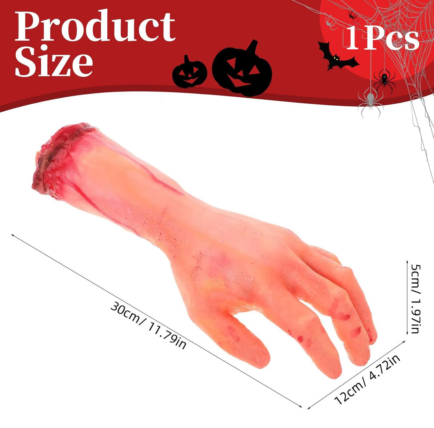 NUOBESTY Creepy Severed Hand Props – Super Realistic Fake Body Parts For Halloween Pranks & Decor (Black, Soft Plastic) - View #9