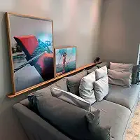 Prateleiras Porta Quadros 180cm Integrada flutuante