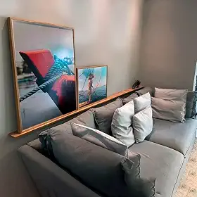 Prateleiras Porta Quadros 180cm Integrada flutuante