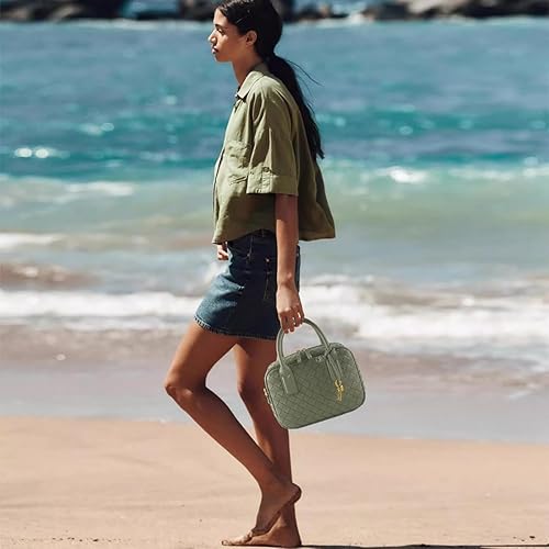 Miniatura 2 de Elegante bolso de hombro cruzado ligero de cuero genuino con asa superior para mujer