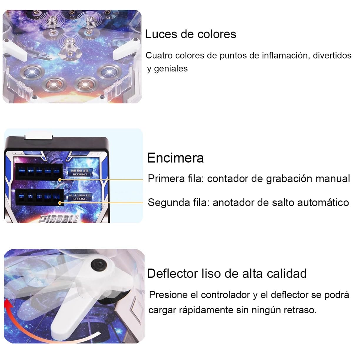 Flipper Électronique pour Enfants Cadeaux Anniversaire Noël, Jouet Rétro pour Adultes de Bureau, avec Lumières et Sons et Indicateur de Score Pinball Électronique de Table Jouet