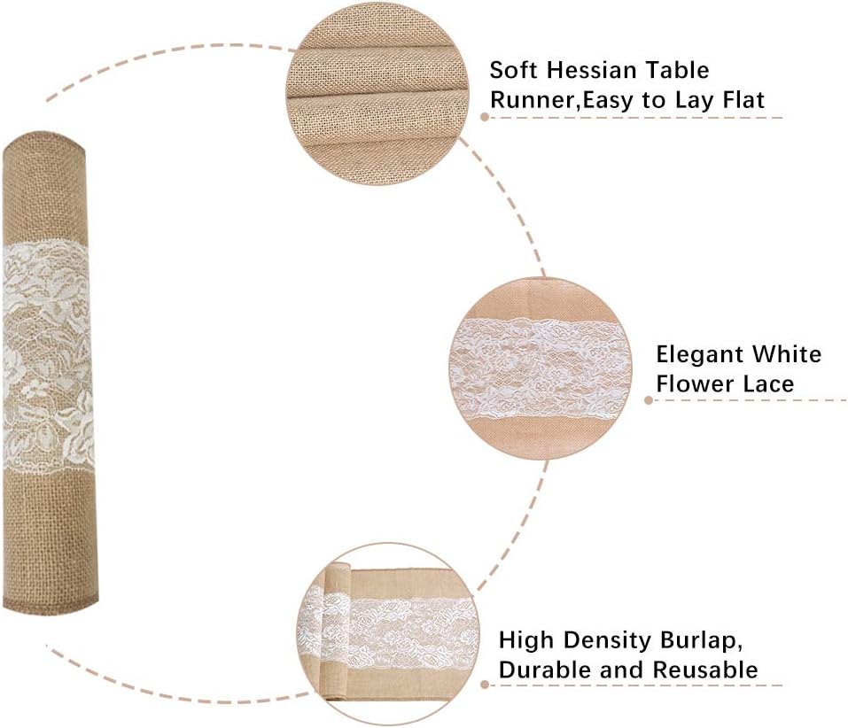Table Runner Coffee Table Runner 12''x108'' Burlap Table Runners Outdoor Table Runner Linen Table Runner Lace Table Runner Lace and Burlap Table Runners