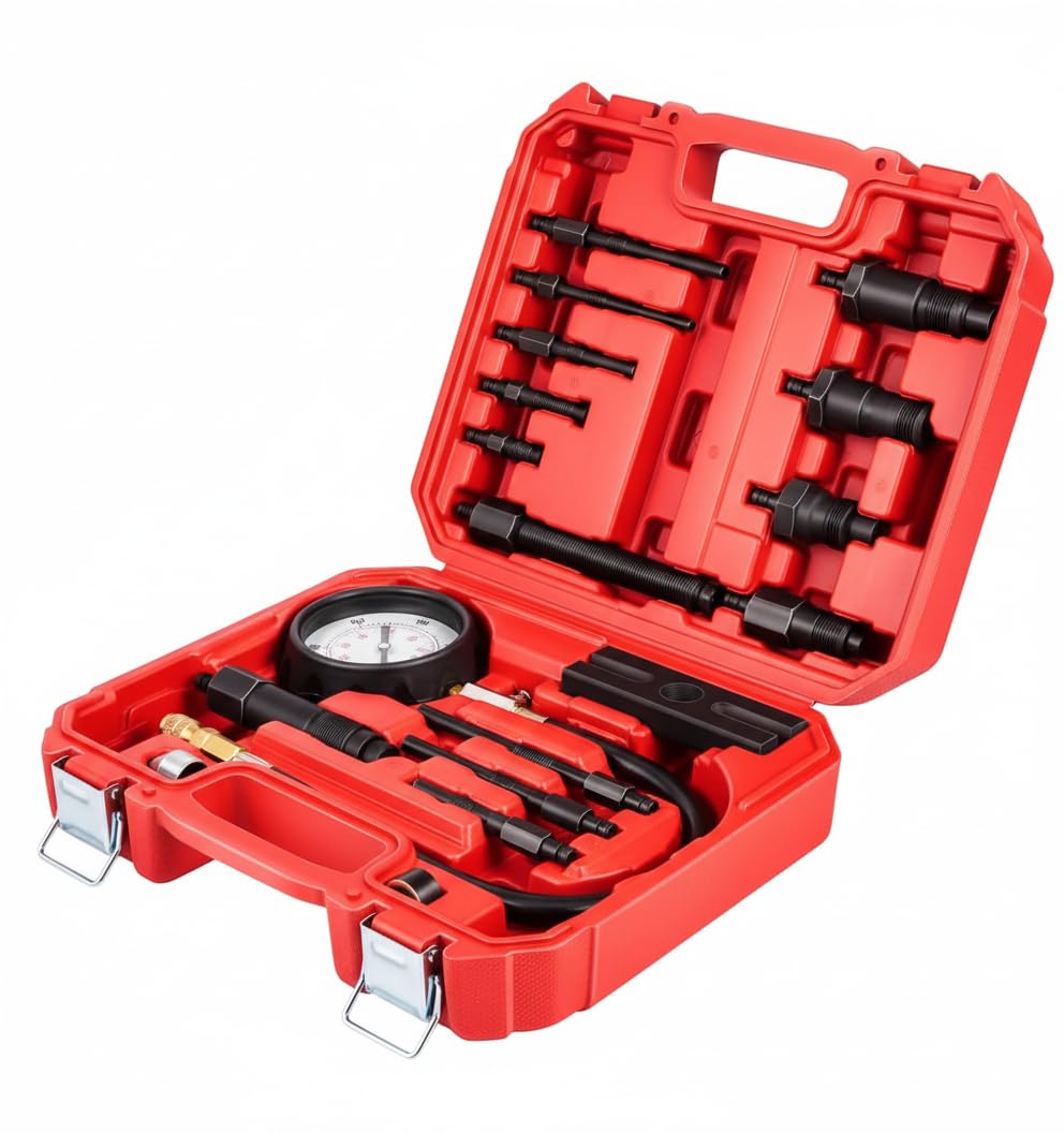 DKwoeshg TU-15 Diesel Engine Compression Tester Kit - Cylinder Pressure Gauge for Diesel Cars and Trucks