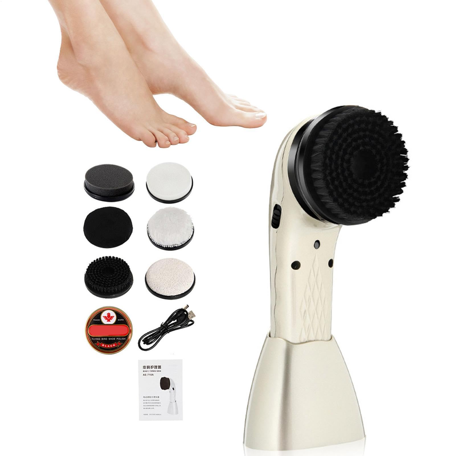 Pulitore di scarpe elettriche: Pulitore di scarpe elettriche con 6 teste