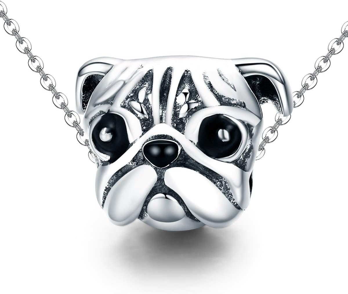 Bracelet Charm Bead Pug Puppy DIY Charm 925 Sterling Silver Fits Pandora Bracelet Necklace, European Charms Bracelet