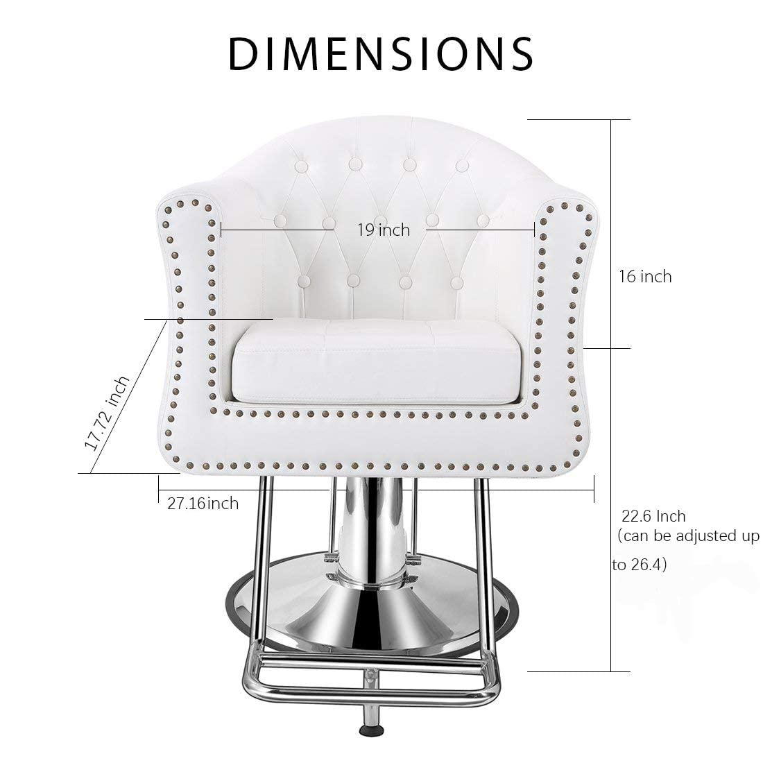 Buy Baasha Salon Chair, Salon Chair for Hair Stylist, White Salon Chair with Heavy Duty
