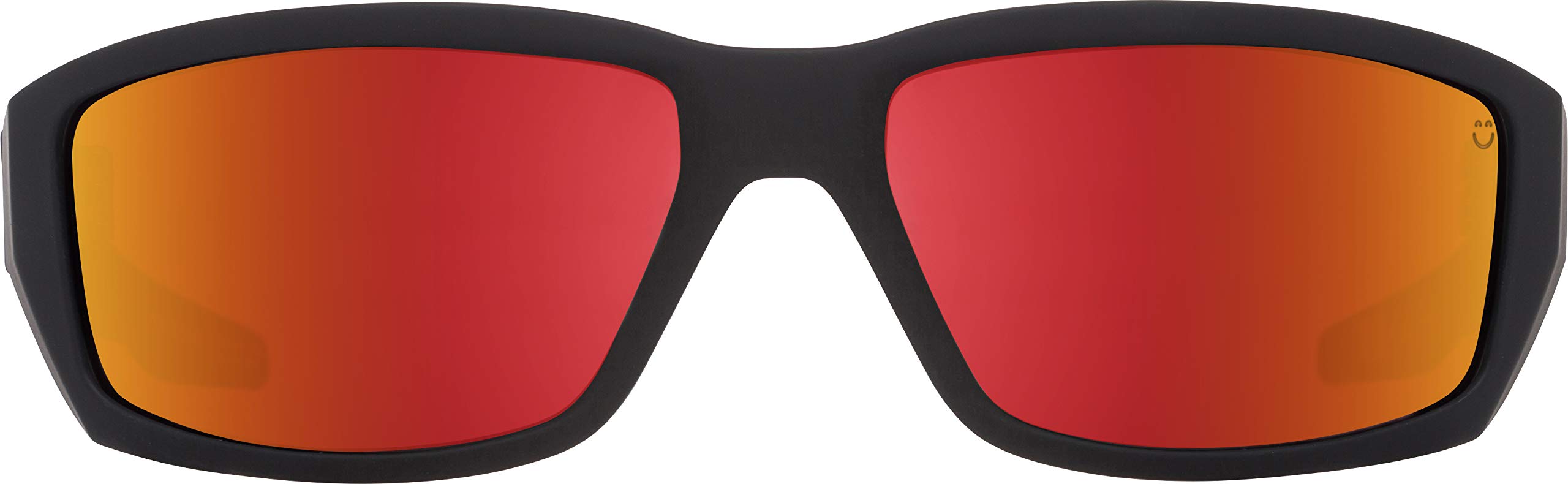 Spy Optic Dirty Mo Sunglasses for Men and for Women | Polarized Styles Available | Shatter Resistant Lenses | Patented Happy Lens Tech (Matte Black - Happy Rose w/Red Spectra Mirror)