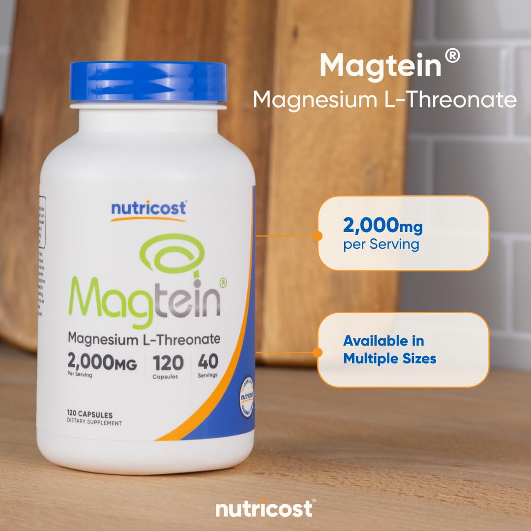 Nutricost Magnesium L-Threonate As Magtein 2000mg, 120 Capsules, GMO-Free — Amazon image 6